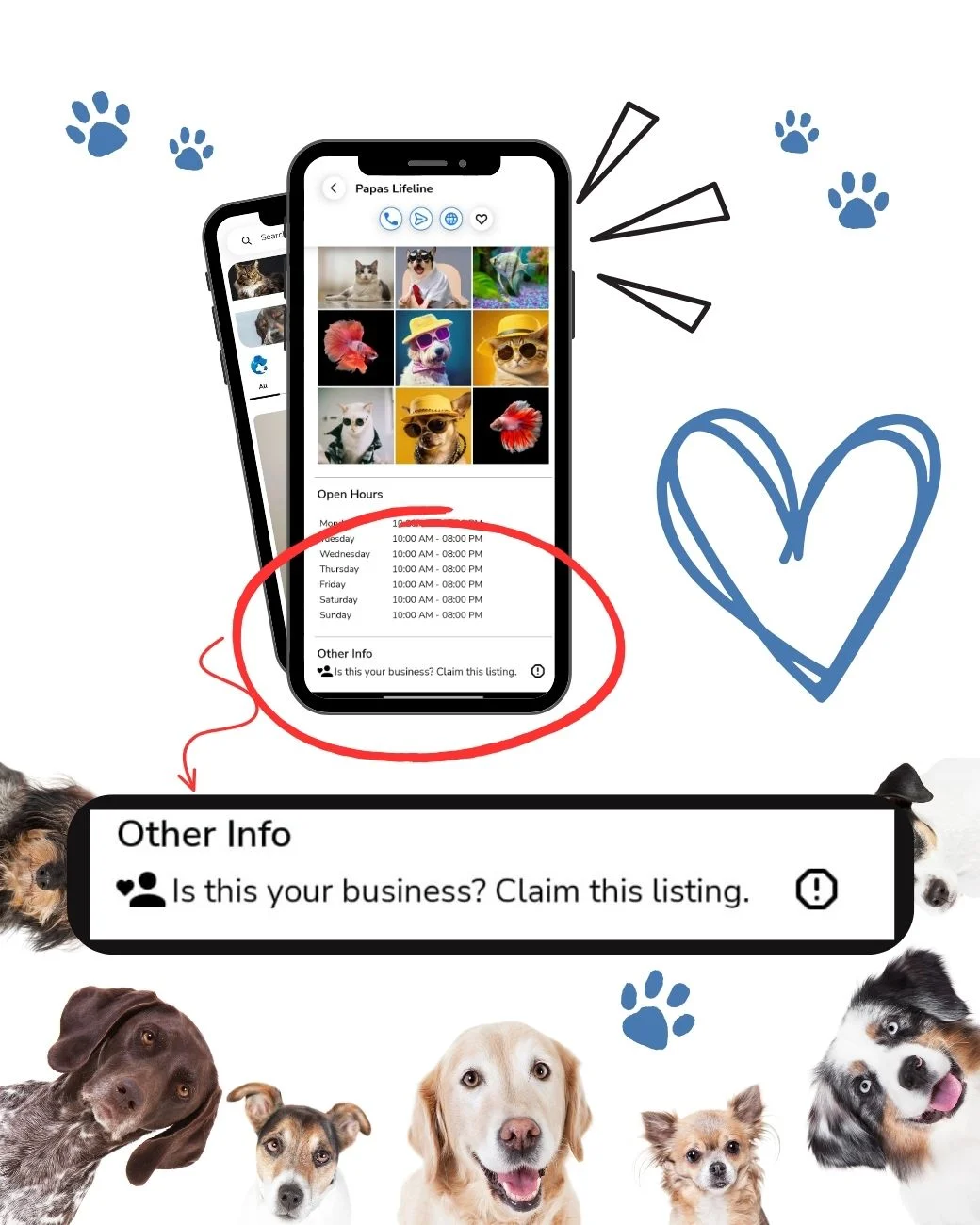 via app near business